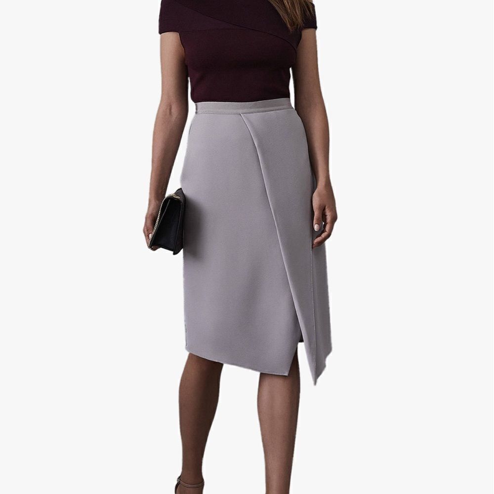 Reiss Sydney Satin Wrap Skirt NWT Sz 10